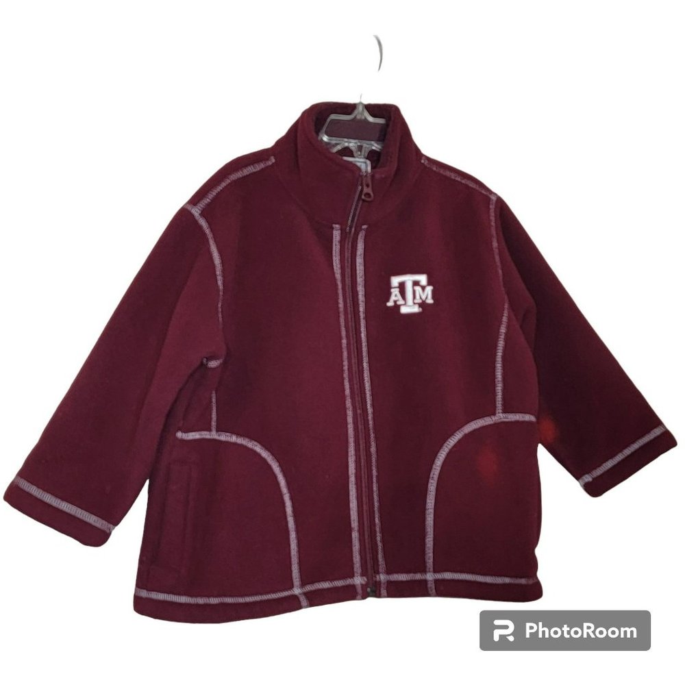 Know Wear Jacket, Kids (Unisex) 4T, Marron & White,TX A&M Logo, Heavy Fleece